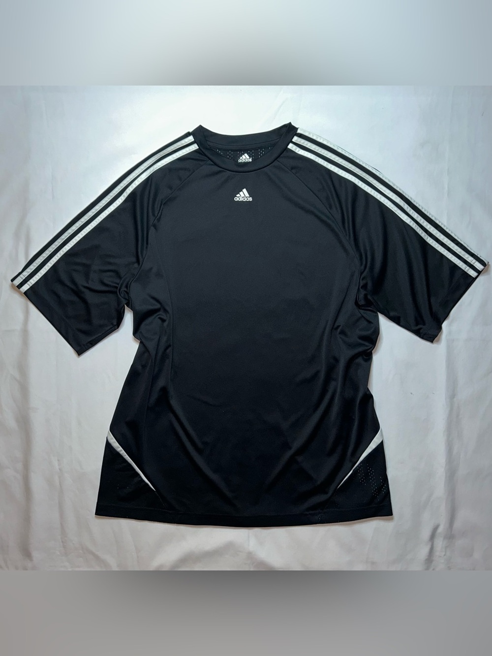 Adidas Black Performance Athletic Shirt 3-Stripes XL